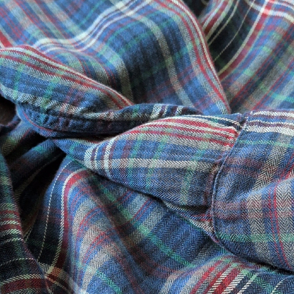 FRANK & EILEEN I Blue Multicolor Plaid Soft Cotton Button Down Eileen Shirt, S - Picture 12 of 15